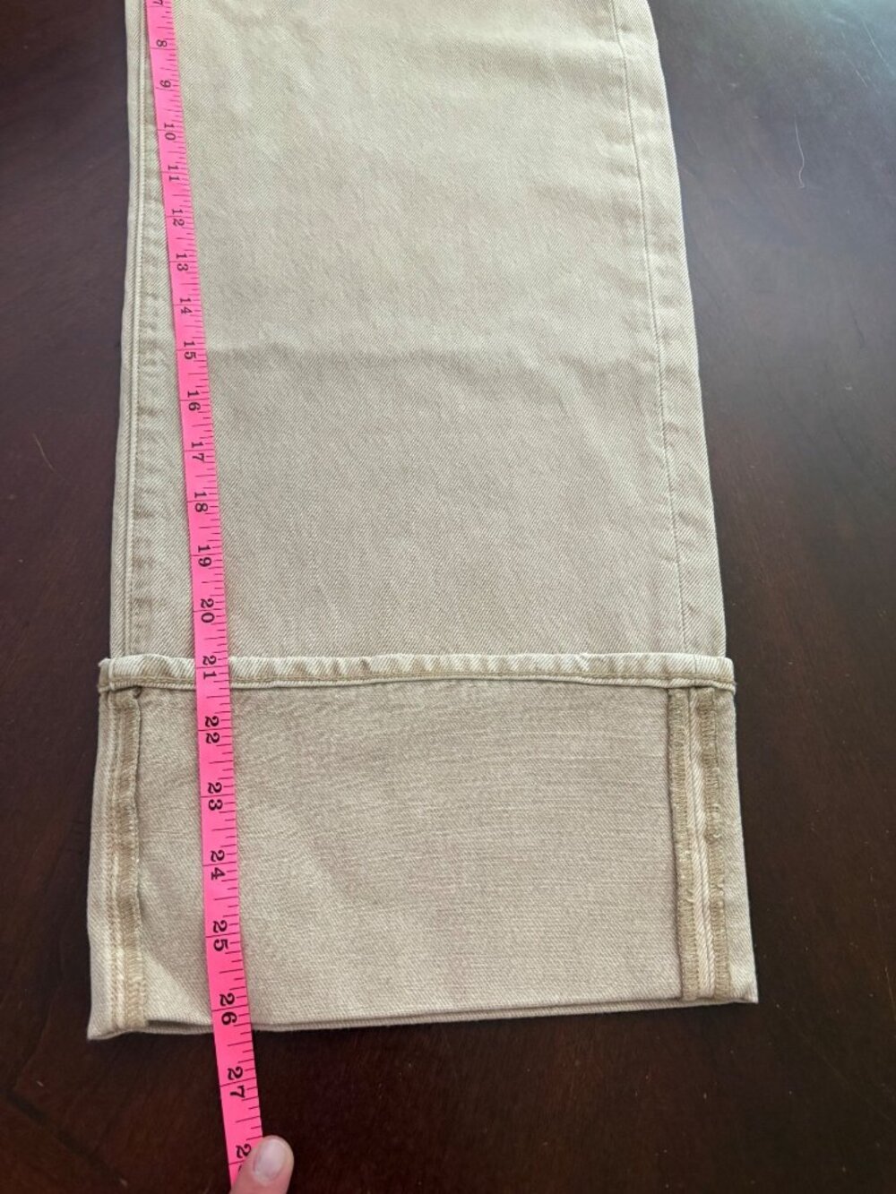 Pistola Ryder High Rise Cuffed Wide Leg Cropped Jeans Oatmeal Tan Beige Size 26 - Picture 12 of 14